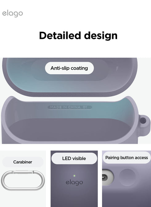 elago Samsung Galaxy Buds 3 / 3 PRO Case Silicone Hang with Carabiner